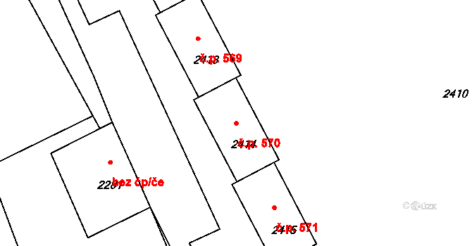 Mimoň I 570, Mimoň na parcele st. 2414 v KÚ Mimoň, Katastrální mapa