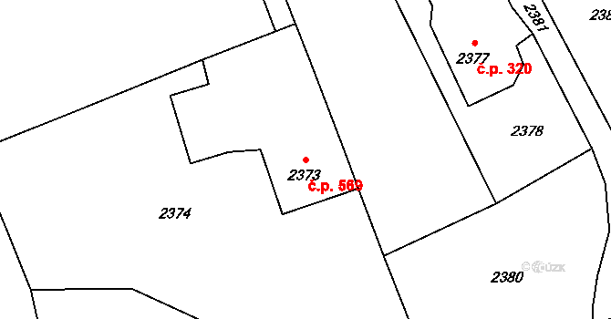 Vendryně 569 na parcele st. 2373 v KÚ Vendryně, Katastrální mapa