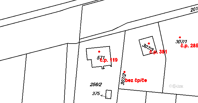 Staňkov I 119, Staňkov na parcele st. 571 v KÚ Staňkov-město, Katastrální mapa