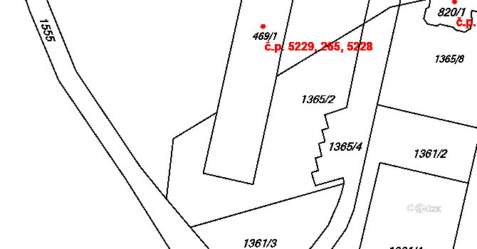 Kudlov 265,5228,5229, Zlín na parcele st. 469/1 v KÚ Kudlov, Katastrální mapa
