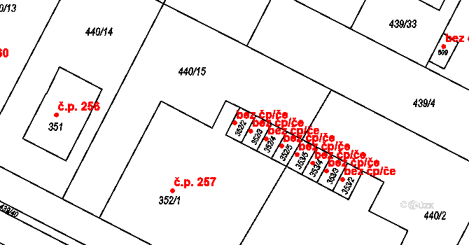 Opatovice nad Labem 40375994 na parcele st. 352/2 v KÚ Opatovice nad Labem, Katastrální mapa