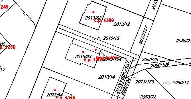 Pelhřimov 41880994 na parcele st. 2013/154 v KÚ Pelhřimov, Katastrální mapa