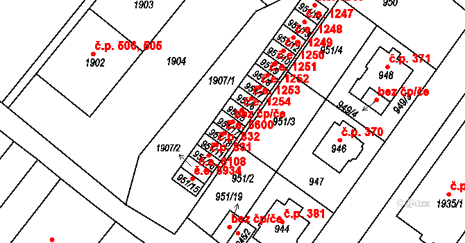 Ústí nad Labem 43928994 na parcele st. 951/17 v KÚ Bukov, Katastrální mapa