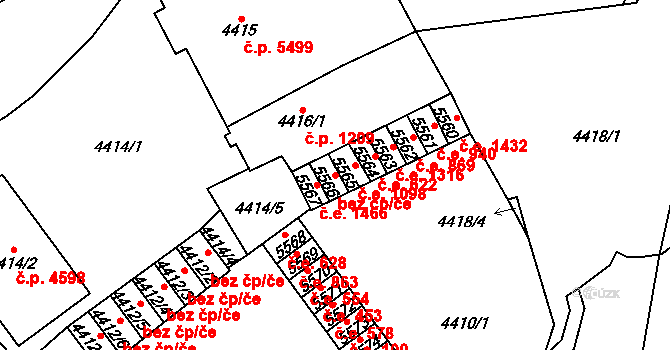 Chomutov 45079994 na parcele st. 5566 v KÚ Chomutov I, Katastrální mapa