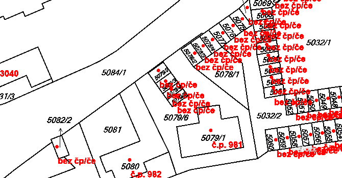 Česká Lípa 45890994 na parcele st. 5079/4 v KÚ Česká Lípa, Katastrální mapa