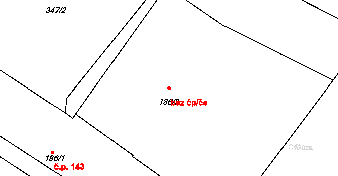 Cerhenice 600 na parcele st. 186/2 v KÚ Cerhenice, Katastrální mapa