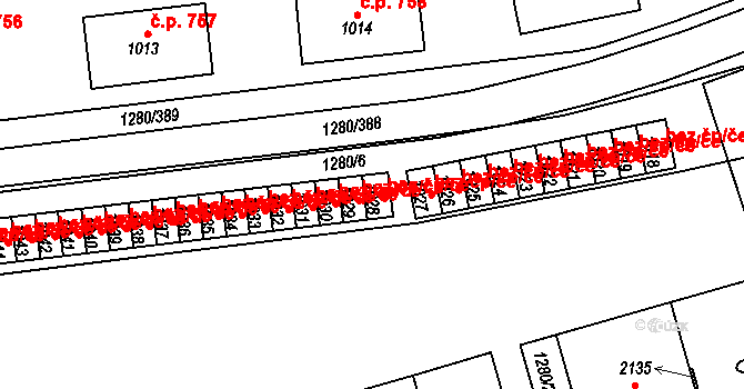 Dobřany 46219994 na parcele st. 1028 v KÚ Dobřany, Katastrální mapa