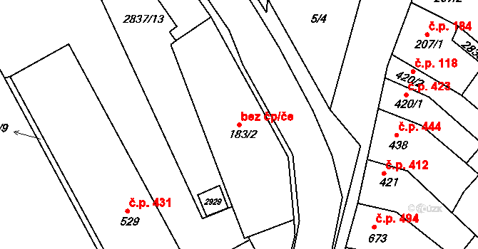 Vranovice 47006994 na parcele st. 183/2 v KÚ Vranovice nad Svratkou, Katastrální mapa