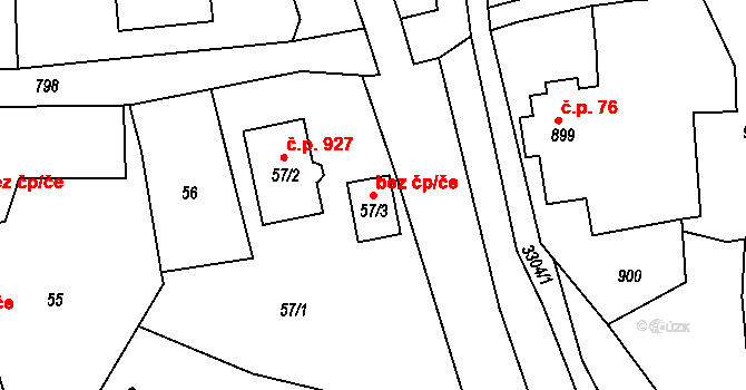 Doksy 47747994 na parcele st. 57/3 v KÚ Doksy u Máchova jezera, Katastrální mapa