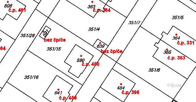 Cerhenice 48644994 na parcele st. 639 v KÚ Cerhenice, Katastrální mapa