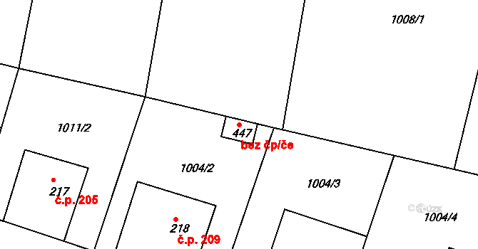 Čimelice 50176994 na parcele st. 447 v KÚ Čimelice, Katastrální mapa