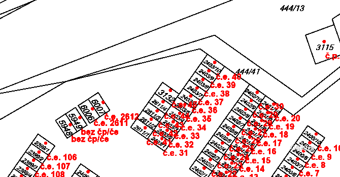 Žatec 45 na parcele st. 3132 v KÚ Žatec, Katastrální mapa