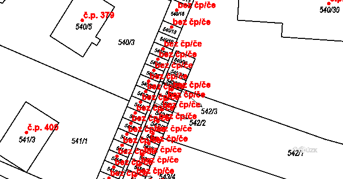 Tasovice 119689995 na parcele st. 542/4 v KÚ Tasovice nad Dyjí, Katastrální mapa