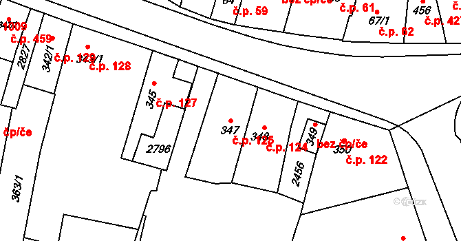 Třebechovice pod Orebem 125 na parcele st. 347 v KÚ Třebechovice pod Orebem, Katastrální mapa