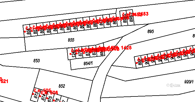 Děčín III-Staré Město 1425,1426, Děčín na parcele st. 854/2 v KÚ Děčín-Staré Město, Katastrální mapa