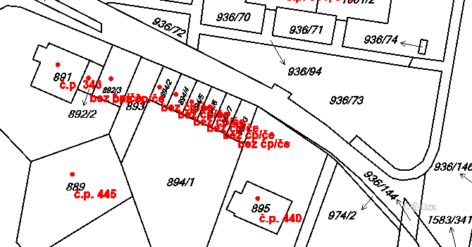 Liberec 40835995 na parcele st. 894/3 v KÚ Rochlice u Liberce, Katastrální mapa