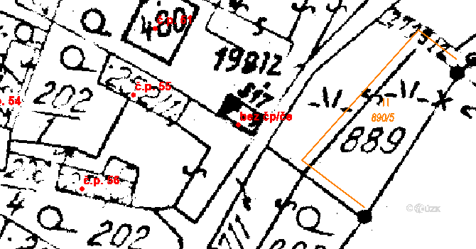 Horní Štěpánov 41153995 na parcele st. 517 v KÚ Horní Štěpánov, Katastrální mapa