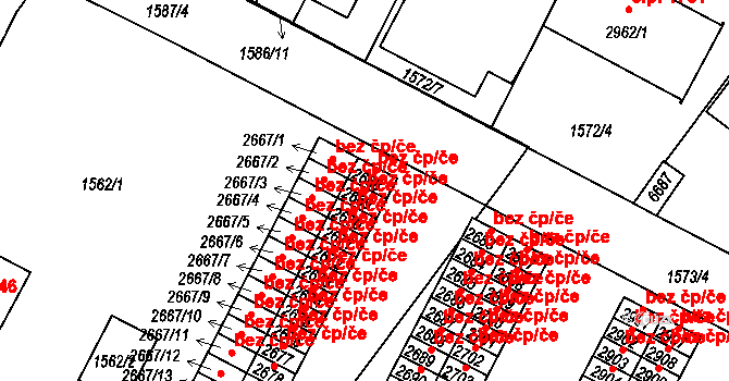 Písek 42154995 na parcele st. 2669 v KÚ Písek, Katastrální mapa