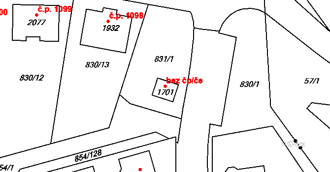 Světlá nad Sázavou 42924995 na parcele st. 1701 v KÚ Světlá nad Sázavou, Katastrální mapa