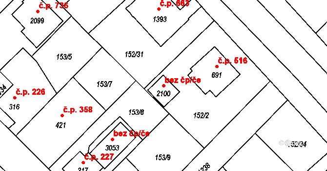 Mariánské Lázně 44631995 na parcele st. 2100 v KÚ Úšovice, Katastrální mapa