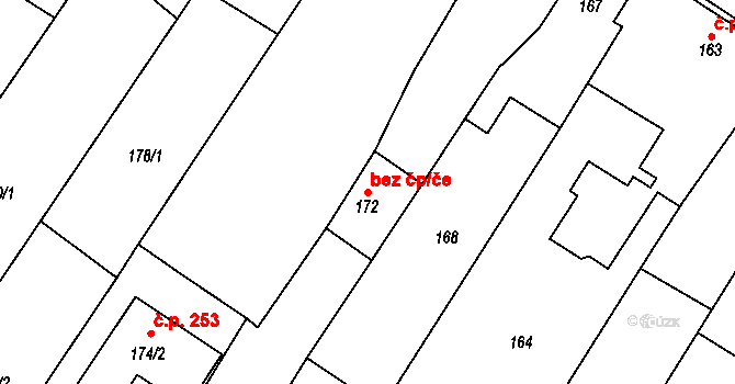 Nebovidy 46054995 na parcele st. 172 v KÚ Nebovidy u Brna, Katastrální mapa