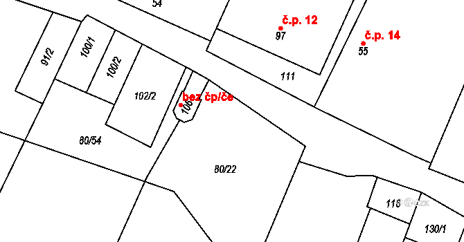Suchdol nad Lužnicí 47524995 na parcele st. 106 v KÚ Bor, Katastrální mapa