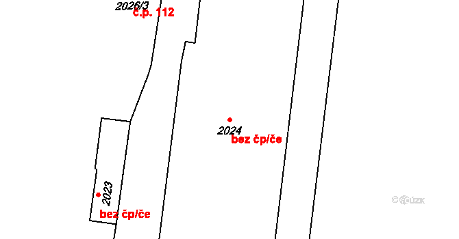 Brno 48334995 na parcele st. 2024 v KÚ Horní Heršpice, Katastrální mapa