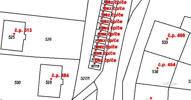 Rájec-Jestřebí 48658995 na parcele st. 527/13 v KÚ Rájec nad Svitavou, Katastrální mapa