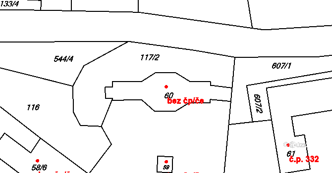 Tachlovice 49700995 na parcele st. 60 v KÚ Tachlovice, Katastrální mapa