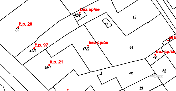 Rousínov 50358995 na parcele st. 46/2 v KÚ Vítovice, Katastrální mapa