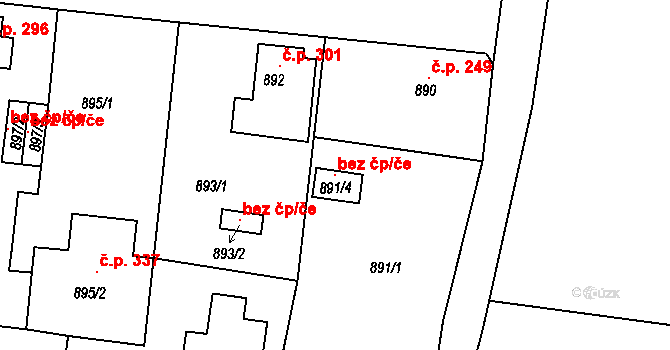 Děčín 103653996 na parcele st. 891/4 v KÚ Boletice nad Labem, Katastrální mapa