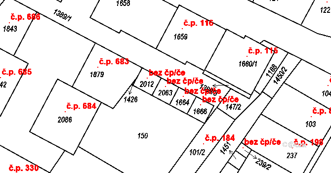 Kdyně 106523996 na parcele st. 2083 v KÚ Kdyně, Katastrální mapa