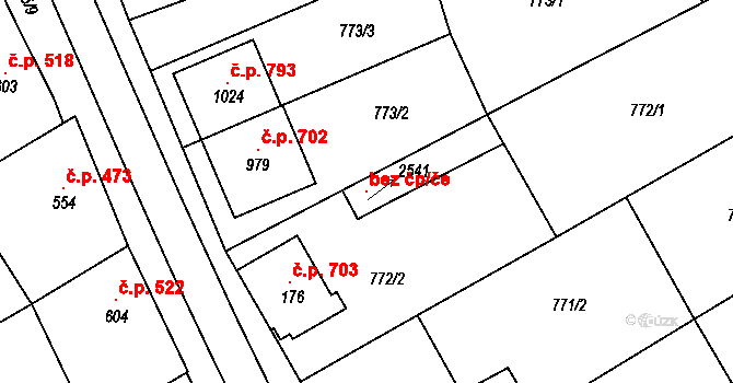 Uherské Hradiště 119003996 na parcele st. 2541 v KÚ Mařatice, Katastrální mapa