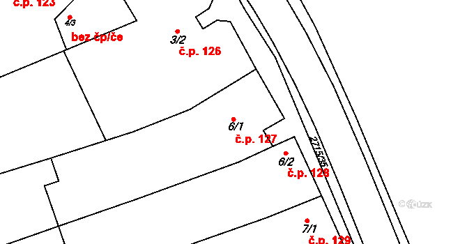 Milotice 127 na parcele st. 6/1 v KÚ Milotice u Kyjova, Katastrální mapa