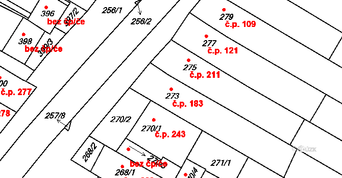Milokošť 183, Veselí nad Moravou na parcele st. 273 v KÚ Milokošť, Katastrální mapa