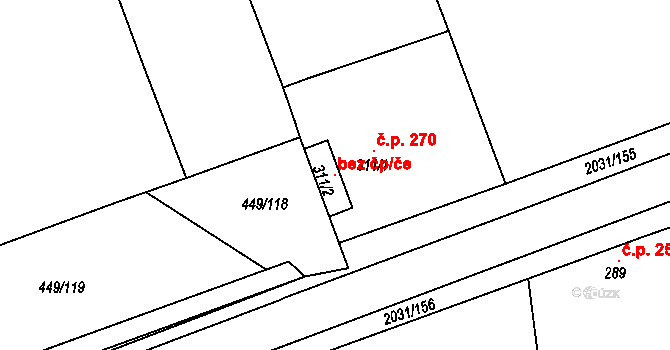 Merklín 146086996 na parcele st. 311/2 v KÚ Merklín u Přeštic, Katastrální mapa