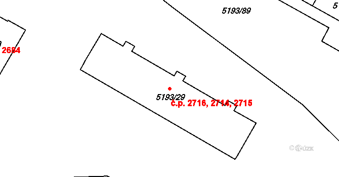 Frýdek 2714,2715,2716, Frýdek-Místek na parcele st. 5193/29 v KÚ Frýdek, Katastrální mapa