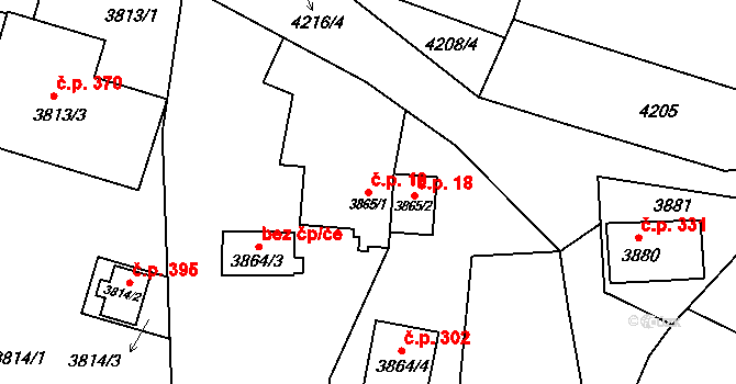 Lískovec 10, Frýdek-Místek na parcele st. 3865/1 v KÚ Lískovec u Frýdku-Místku, Katastrální mapa