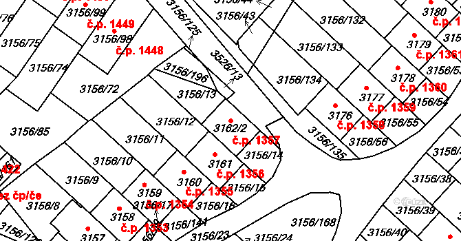 Duchcov 1357 na parcele st. 3162/2 v KÚ Duchcov, Katastrální mapa