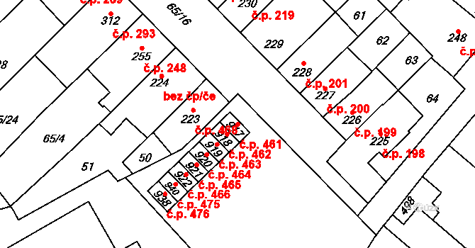 Přerov II-Předmostí 461, Přerov na parcele st. 917 v KÚ Předmostí, Katastrální mapa