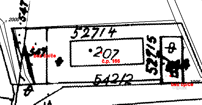 Hrochův Týnec 166 na parcele st. 207 v KÚ Hrochův Týnec, Katastrální mapa