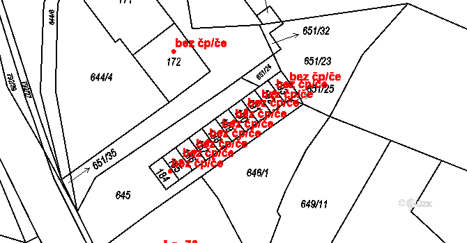 Chválenice 38049996 na parcele st. 189 v KÚ Chválenice, Katastrální mapa