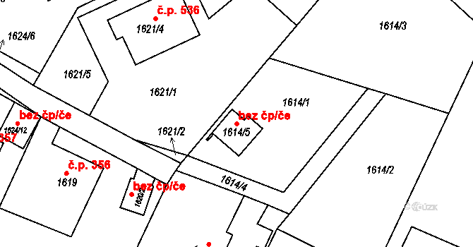 Příbram 38634996 na parcele st. 1614/5 v KÚ Příbram, Katastrální mapa
