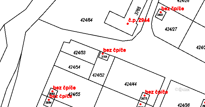 Rožnov pod Radhoštěm 39554996 na parcele st. 3766 v KÚ Rožnov pod Radhoštěm, Katastrální mapa