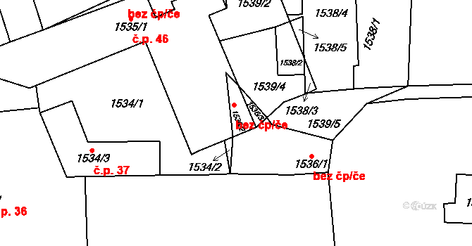 Všenory 39635996 na parcele st. 1536/2 v KÚ Všenory, Katastrální mapa