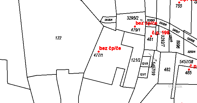 Polešovice 40635996 na parcele st. 477/1 v KÚ Polešovice, Katastrální mapa