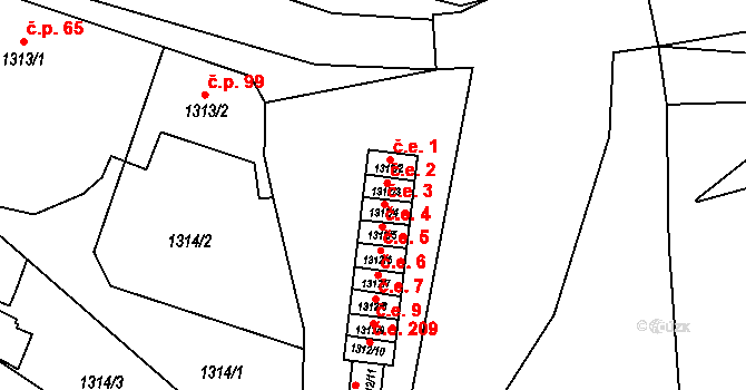 Rajhrad 41121996 na parcele st. 1312/3 v KÚ Rajhrad, Katastrální mapa