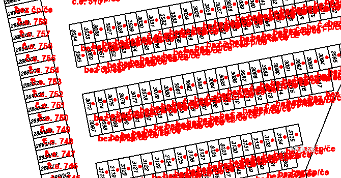 Orlová 43939996 na parcele st. 3080 v KÚ Horní Lutyně, Katastrální mapa