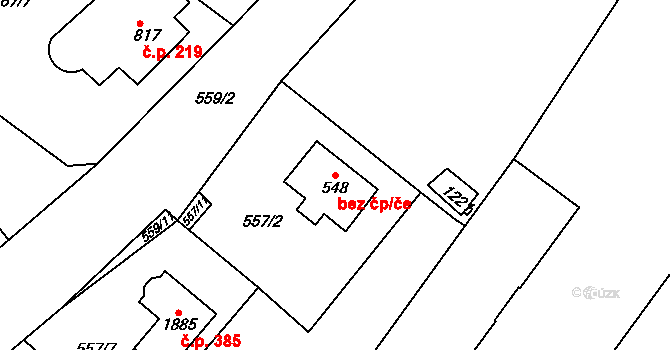 Broumov 395 na parcele st. 548 v KÚ Broumov, Katastrální mapa