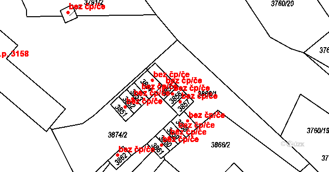 Česká Lípa 48788996 na parcele st. 3855 v KÚ Česká Lípa, Katastrální mapa